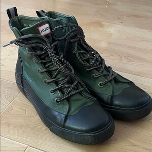 Hunter Green and Black Rain Boots